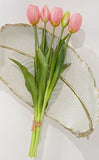 16-in Real Touch Tulip Stem Bundle of 5 - Light Pink