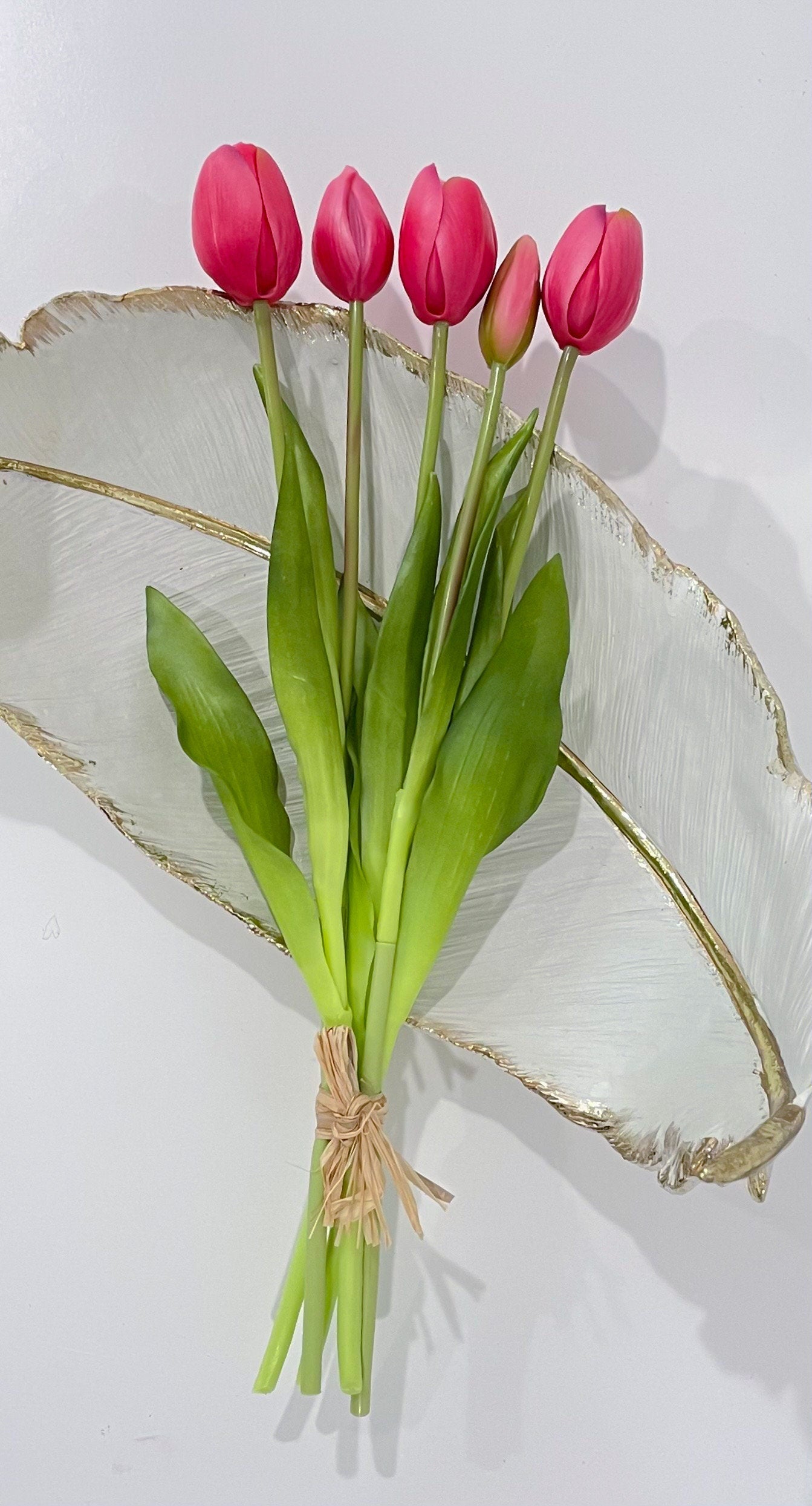 16-in Real Touch Tulip Stem Bundle of 5 Secondary image