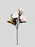 Real Touch Magnolia Stem 30", 3-Head Luxury Faux Magnolia - Pink