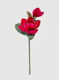 Real Touch Magnolia Stem 30", 3-Head Luxury Faux Magnolia - Red (extra)