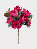 Real Touch Magnolia Stem 30", 3-Head Luxury Faux Magnolia - Red (extra)
