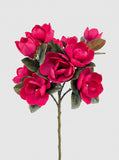 Real Touch Magnolia Stem 30", 3-Head Luxury Faux Magnolia - Red (extra)