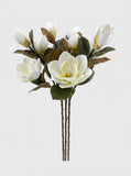 Real Touch Magnolia Stem 30", 3-Head Luxury Faux Magnolia - White (extra)