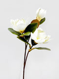 Real Touch Magnolia Stem 30", 3-Head Luxury Faux Magnolia - White (extra)