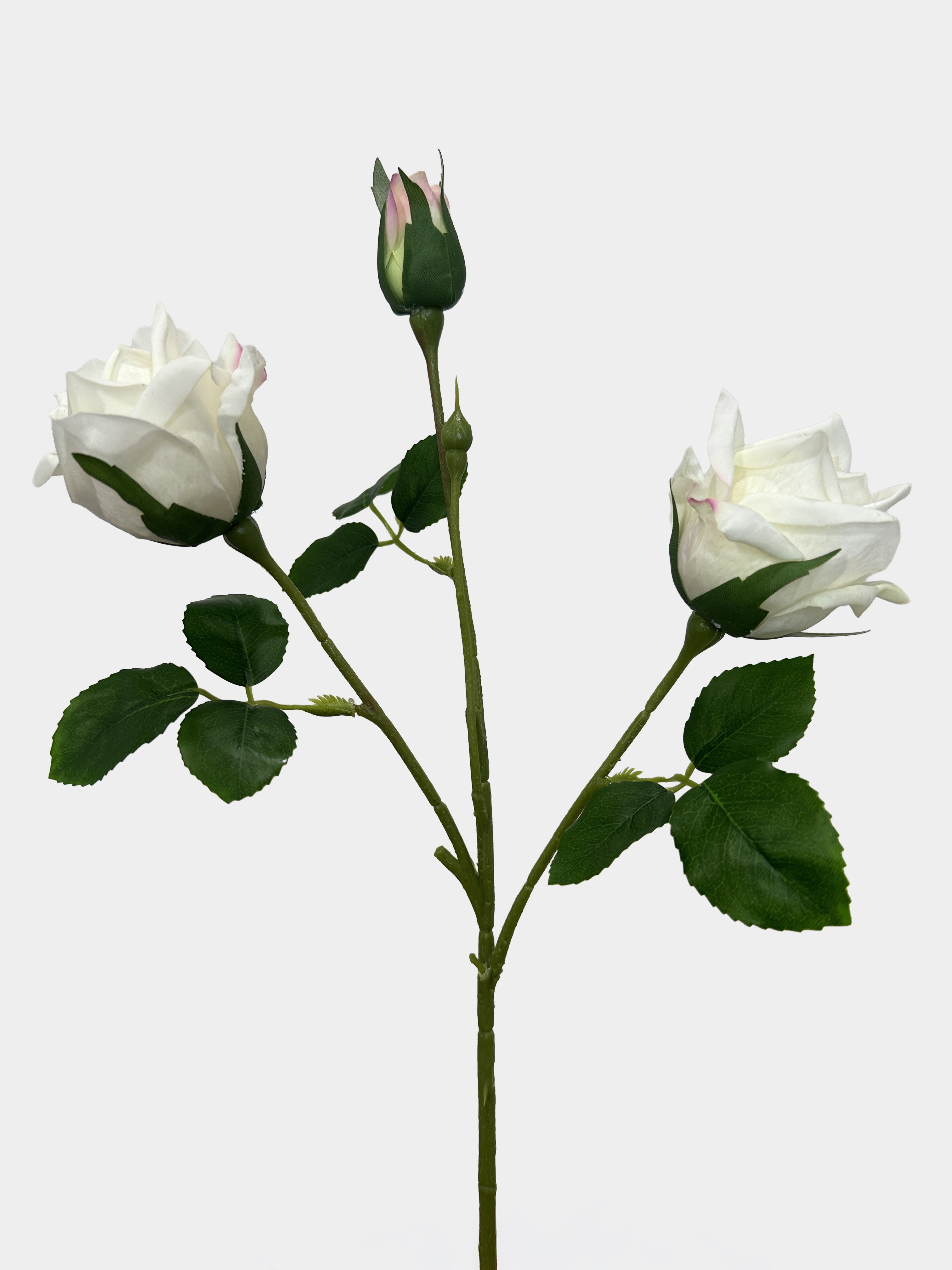 Real Touch Two Head Artificial Rose Stem - Champagne