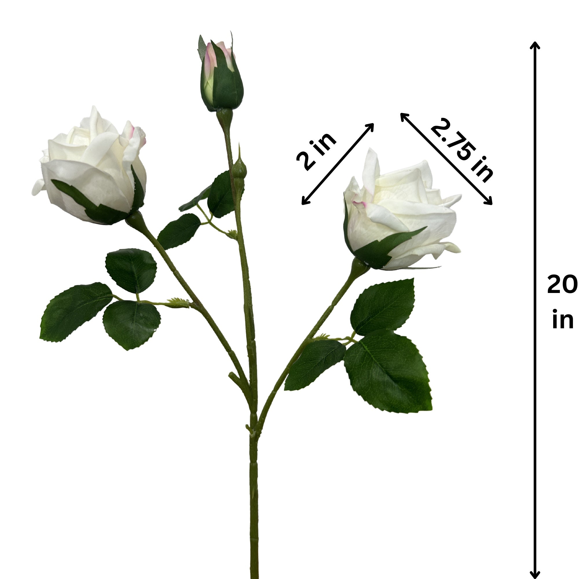 Real Touch Two Head Artificial Rose Stem - Champagne (extra)