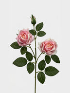 Real Touch Two Head Artificial Rose Stem - Pink (extra)
