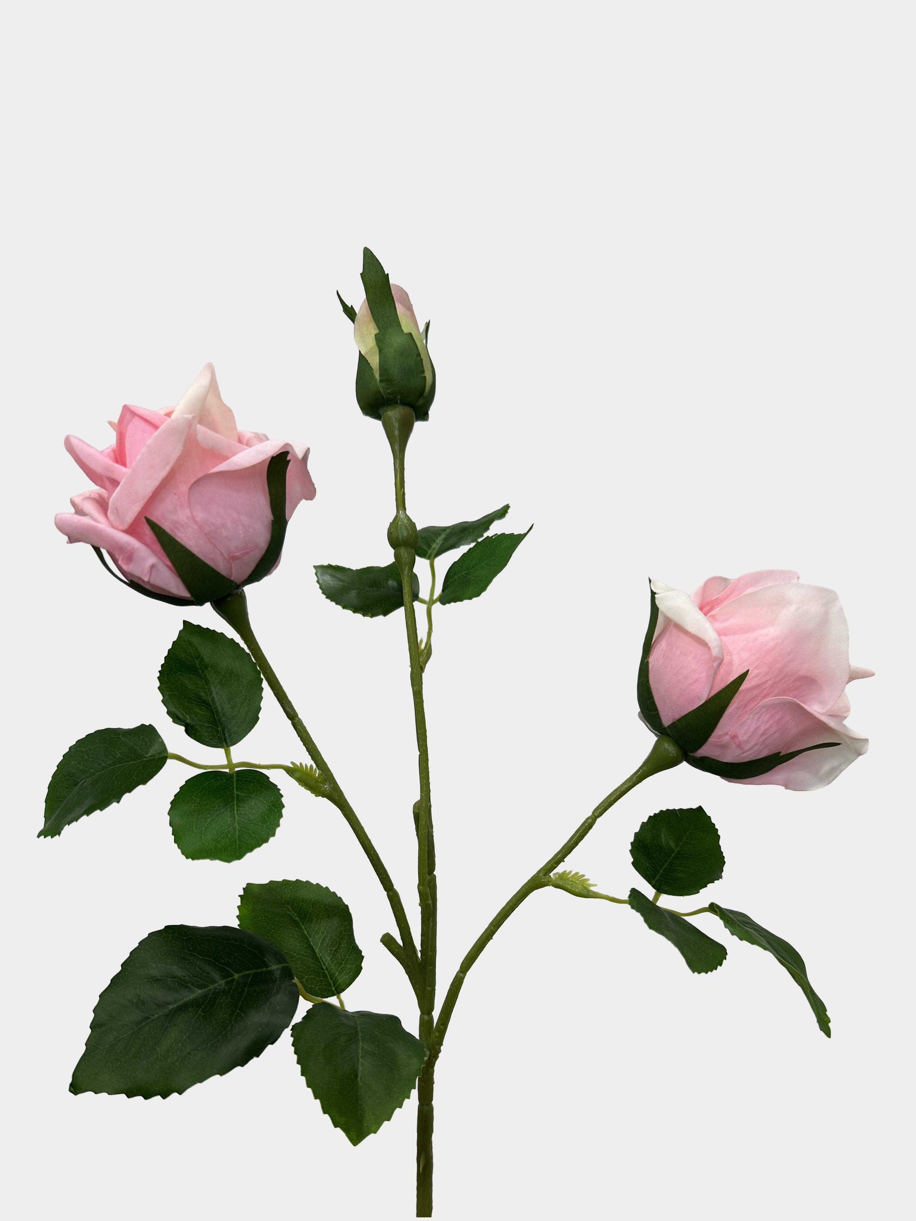 Real Touch Two Head Artificial Rose Stem - Pink (extra)