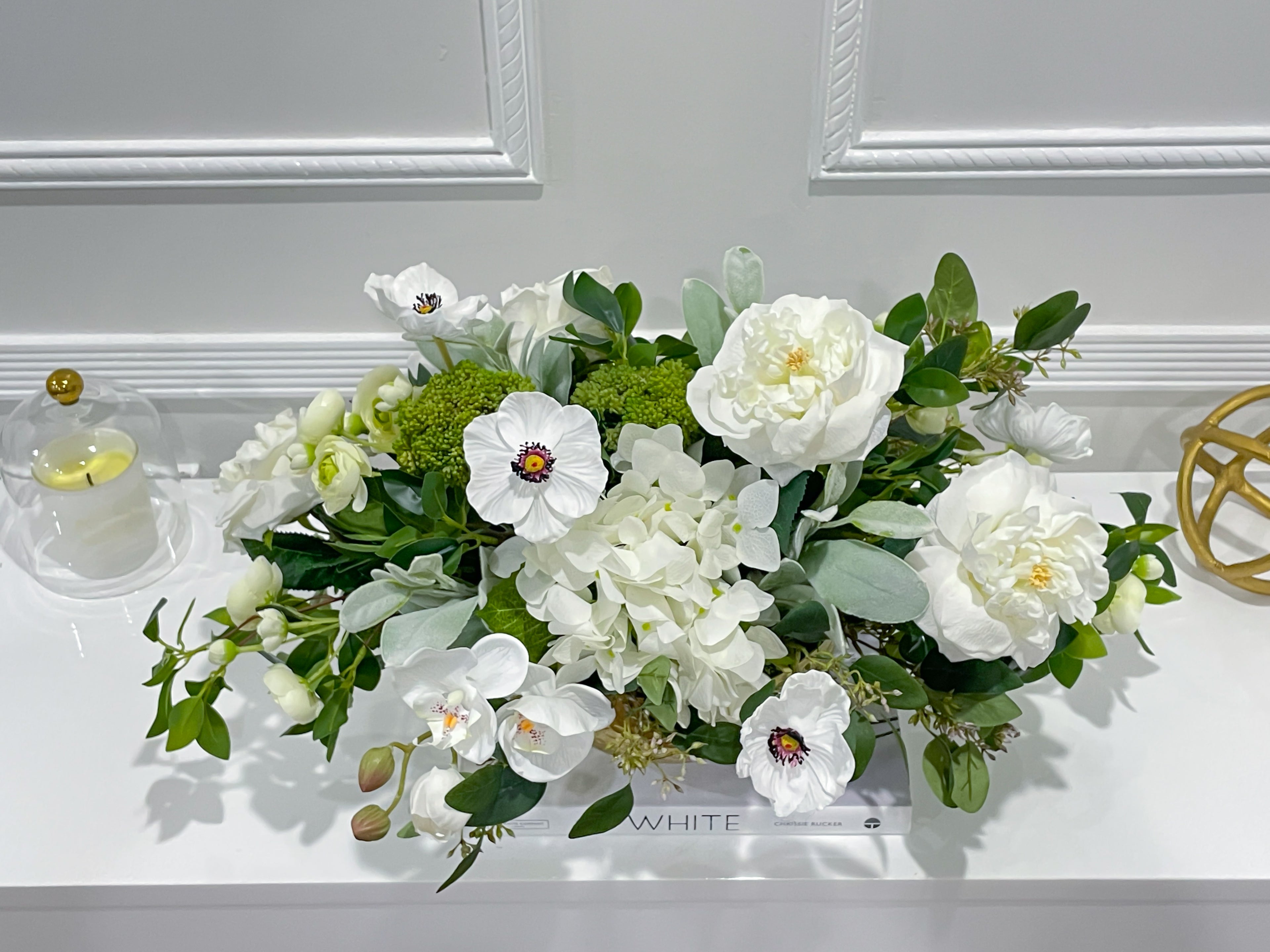 White French Style Real Touch Gold Vase Arrangement - Flovery