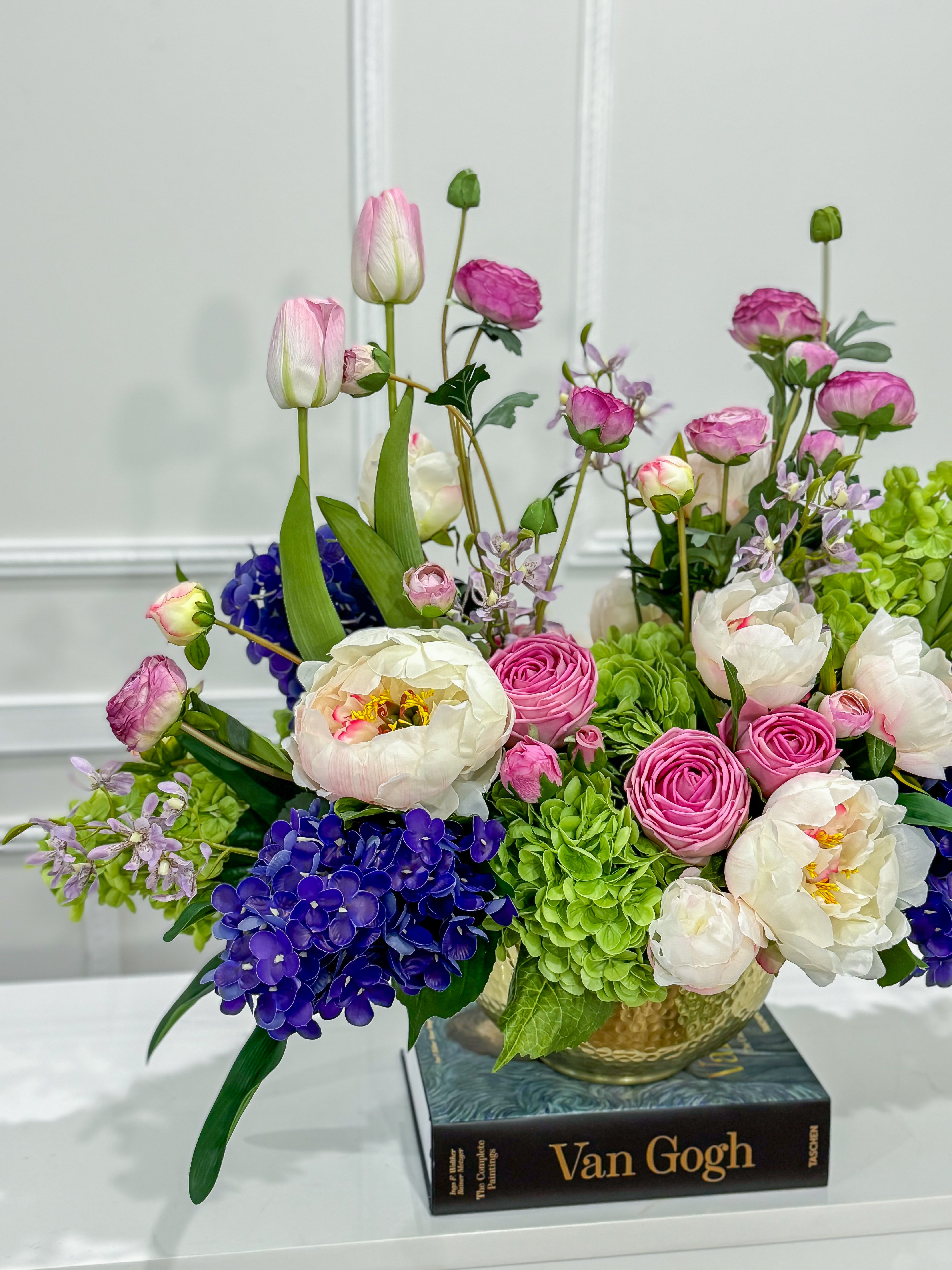 XXLarge Purple/Green Luxurious Floral Arrangement Real Touch Flower Arrangement-French Flower Secondary image