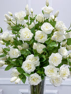 35" Tall Exclusive Large French Real Touch White Lisianthus Centerpiece- XXLarge Flower Arrangement for Foyer Table - Flovery