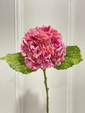 21-in Real Touch Hydrangea Arrangement in Glass Vase - Sweet Pink