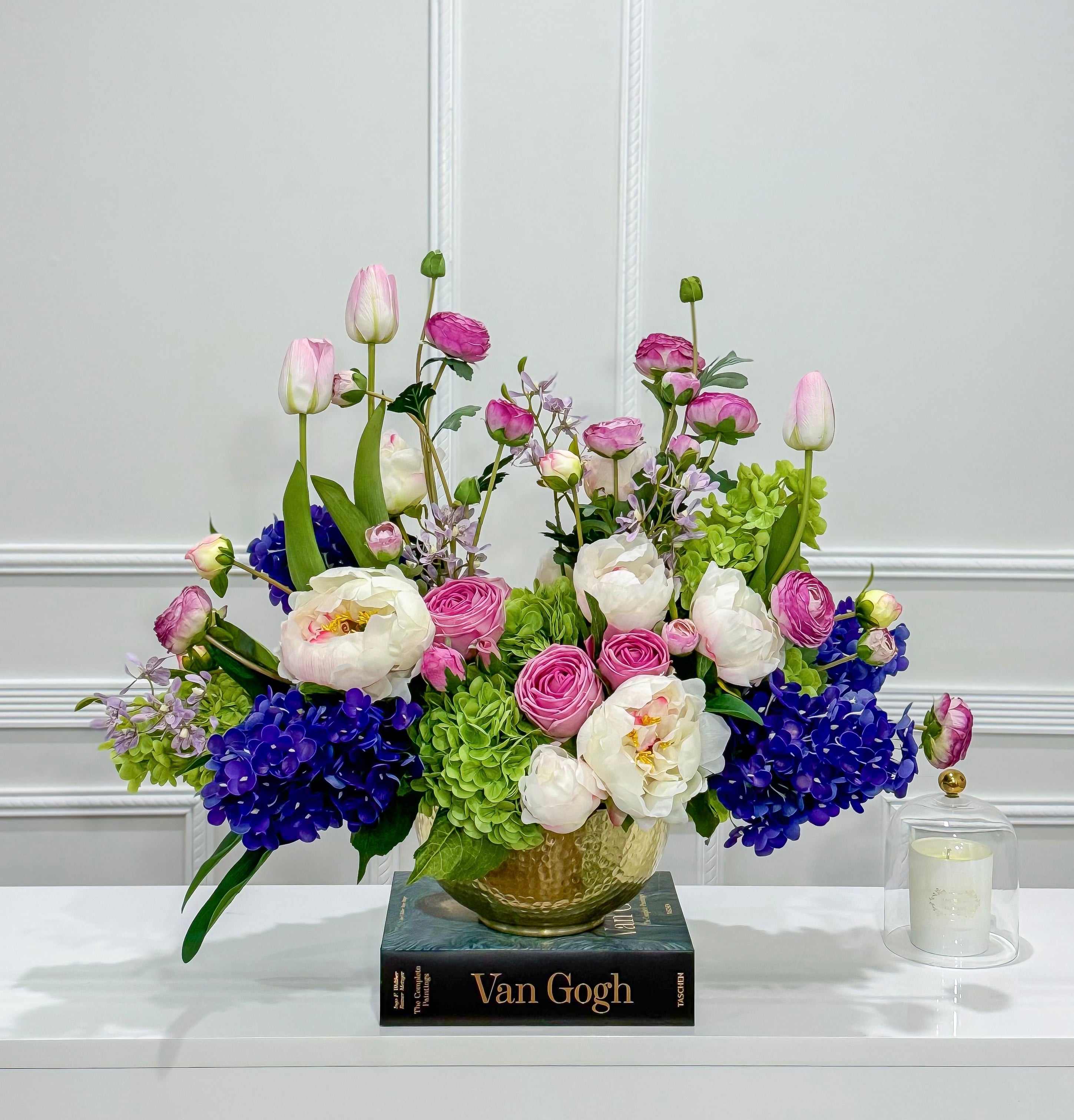 XXLarge Purple/Green Luxurious Floral Arrangement Real Touch Flower Arrangement-French Flower Main image
