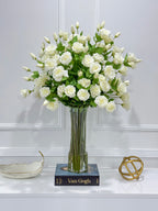 35" Tall Exclusive Large French Real Touch White Lisianthus Centerpiece- XXLarge Flower Arrangement for Foyer Table - Flovery