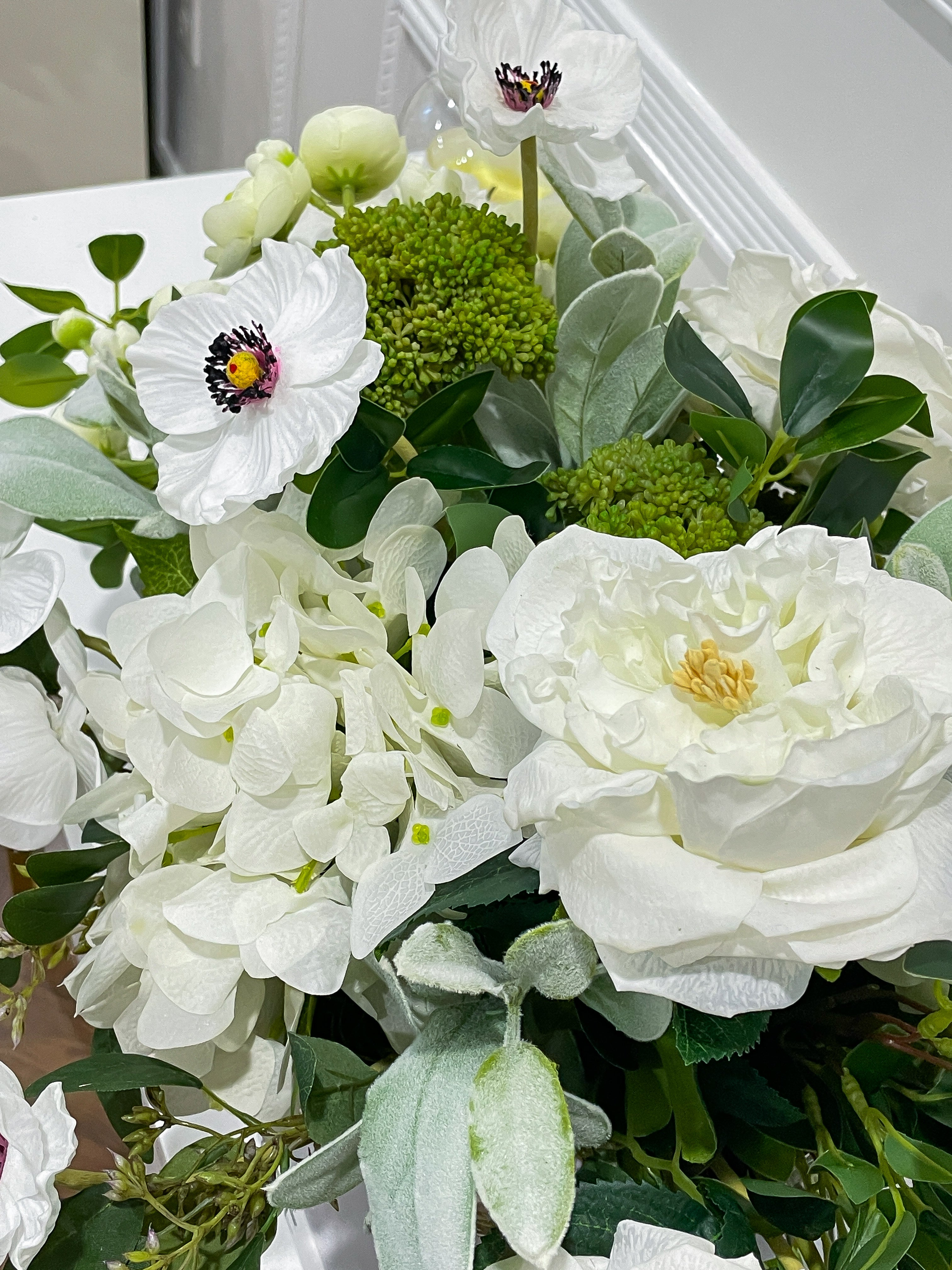 White French Style Real Touch Gold Vase Arrangement - Flovery
