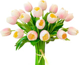 20-in Real Touch Tulip Stems, Set of 6 - Light Pink Ombre