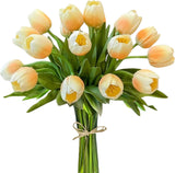 20-in Real Touch Tulip Stems, Set of 6 - Yellow Ombre
