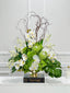 XXLarge Green/White Luxurious Real Touch Flower Arrangement-French Flowers Arrangement-Home Decor/Hotel/Building Decor Flowers - Flovery