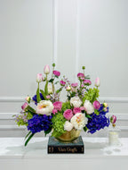XXLarge Purple/Green Luxurious Floral Arrangement Real Touch Flower Arrangement-French Flower