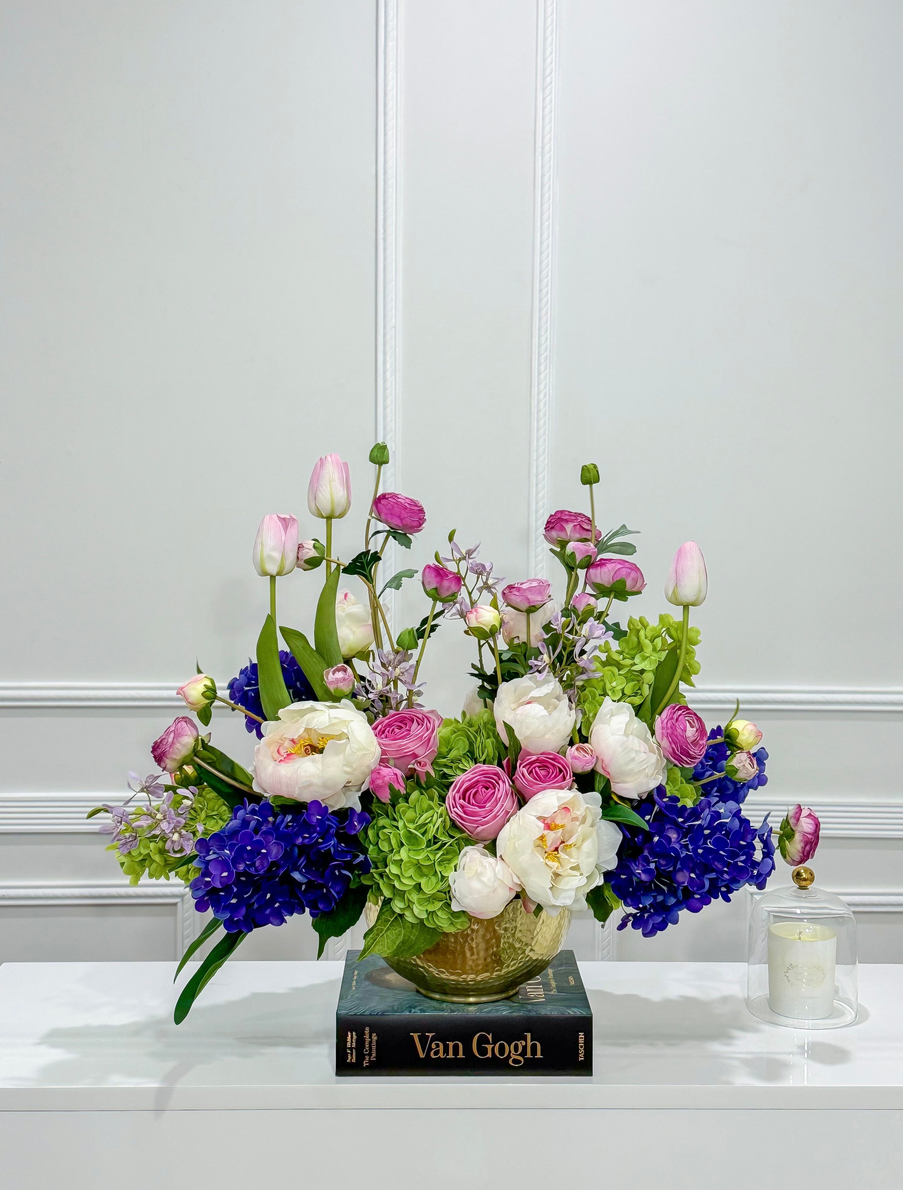 XXLarge Purple/Green Luxurious Floral Arrangement Real Touch Flower Arrangement-French Flower