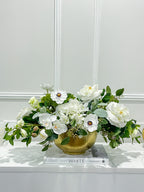 White French Style Real Touch Gold Vase Arrangement - Flovery