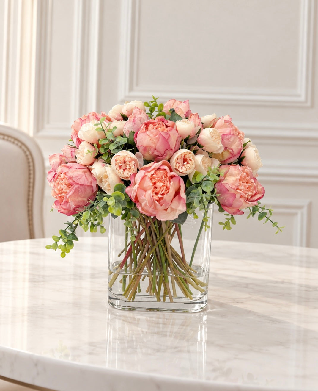 Pink Premium Finest Artificial Peony Arrangement - Flovery Main image