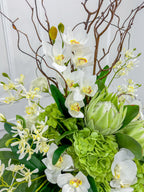 XXLarge Green/White Luxurious Real Touch Flower Arrangement-French Flowers Arrangement-Home Decor/Hotel/Building Decor Flowers - Flovery