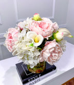 Pink Peonies White Calla Lily Hydrangea Arrangement - Flovery