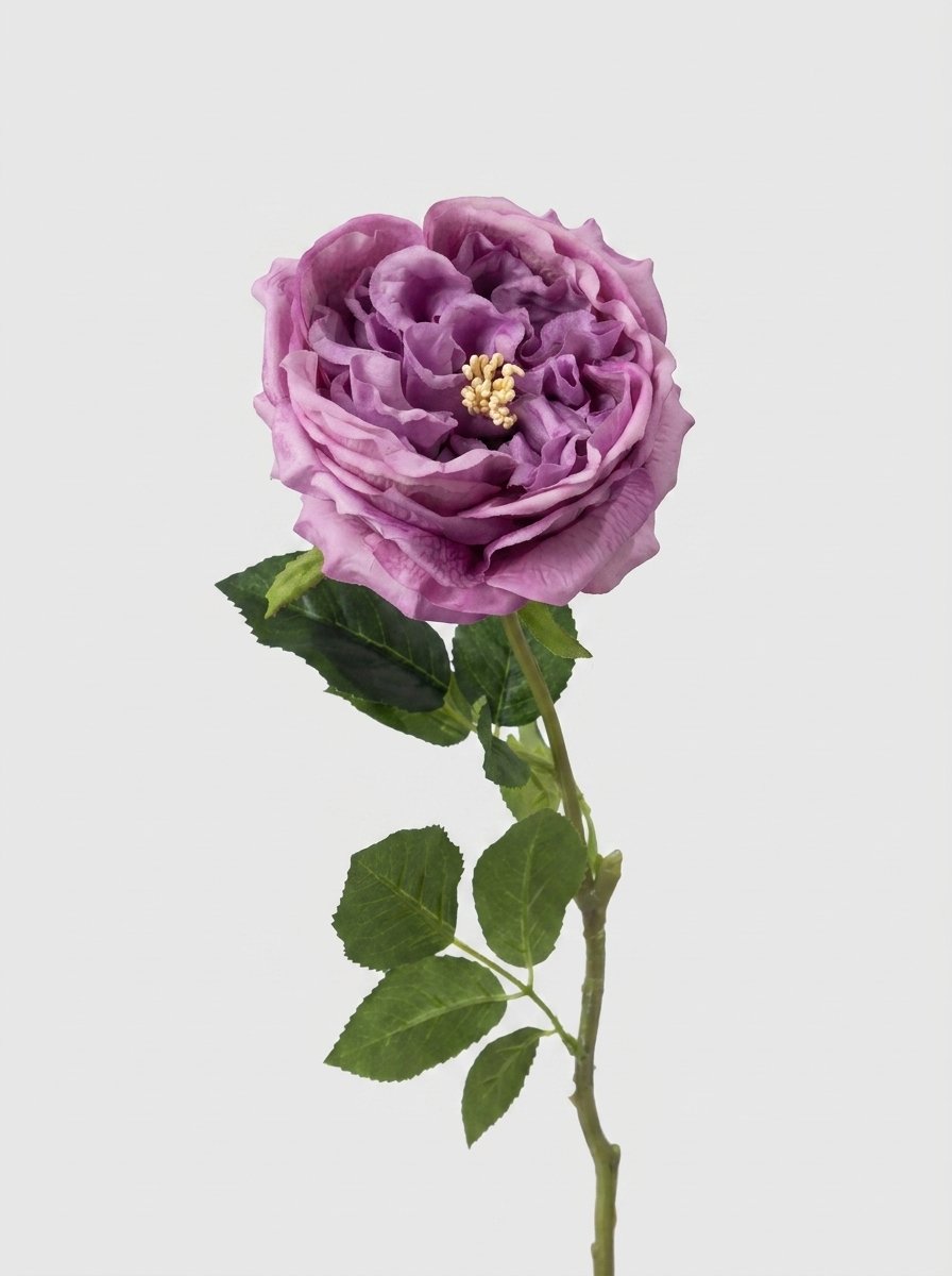 Real Touch Garden Rose Single Stem - Dusty Lavender