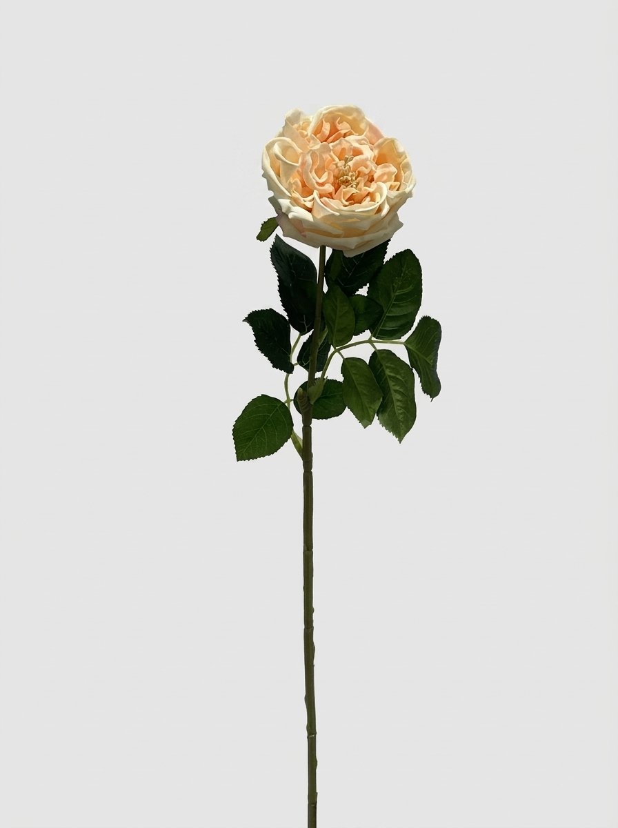 Real Touch Garden Rose Single Stem - Champagne Peach