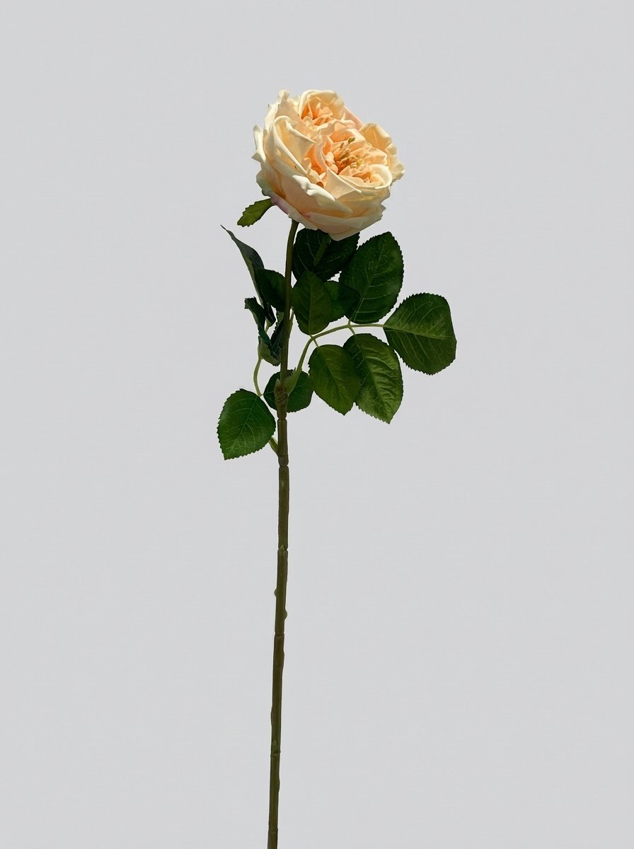 Real Touch Garden Rose Single Stem - Champagne Peach