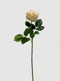 Real Touch Garden Rose Single Stem - Soft Butter