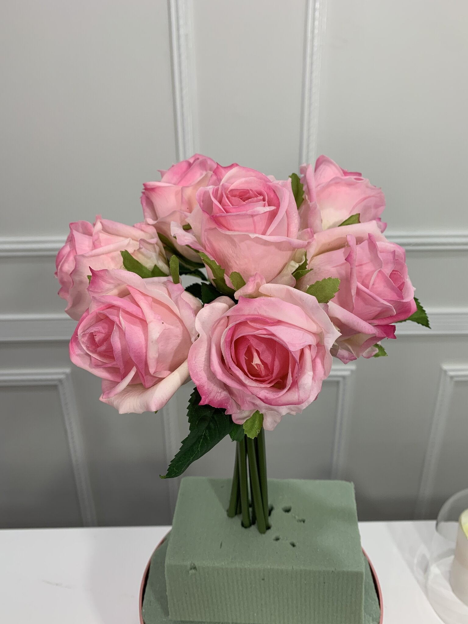 7-Stem Real Touch Garden Rose Bouquet - Blush Pink