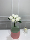 9-Stem Real Touch Garden Rose Bouquet - White