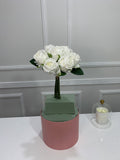 9-Stem Real Touch Garden Rose Bouquet - White