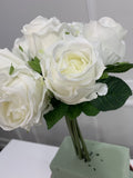 7-Stem Real Touch Garden Rose Bouquet - White