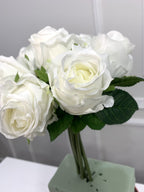 7-Stem Real Touch Garden Rose Bouquet - White