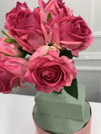 7-Stem Real Touch Garden Rose Bouquet - Cerise Pink
