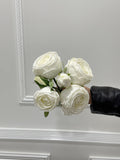 5-Stem Real Touch Garden Rose Bouquet - White