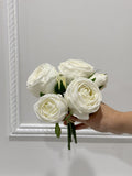 5-Stem Real Touch Garden Rose Bouquet - White