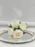 5-Stem Real Touch Garden Rose Bouquet - White