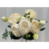 21.5-in Silk Peony Stem Bundle - White