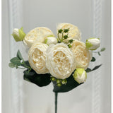 21.5-in Silk Peony Stem Bundle - White