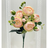 21.5-in Silk Peony Stem Bundle - Yellow