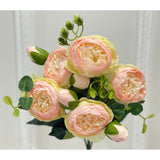 21.5-in Silk Peony Stem Bundle - Yellow