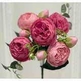 21.5-in Silk Peony Stem Bundle - Mixed Pink