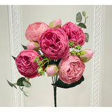 21.5-in Silk Peony Stem Bundle - Mixed Pink