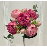 21.5-in Silk Peony Stem Bundle - Mixed Pink