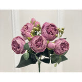 21.5-in Silk Peony Stem Bundle - Purple