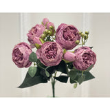 21.5-in Silk Peony Stem Bundle - Purple